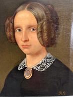 Belgische school (XIX) -R.S. - Portret van een jonge, Antiek en Kunst