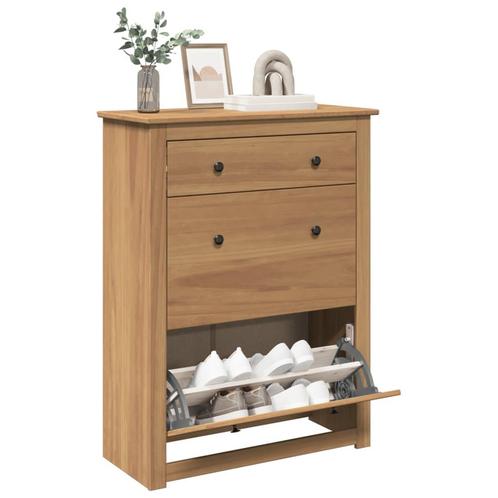 vidaXL Schoenenkast Panama 80x35x105 cm massief grenenhout, Huis en Inrichting, Kasten | Schoenenkasten, Nieuw, Verzenden
