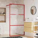 vidaXL Paroi de douche avec verre ESG transparent rouge, Verzenden, Neuf