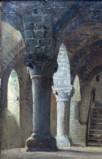 Ecole Romantique (XIX) - Mont-Saint-Michel, vue de la crypte