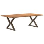 vidaXL Eettafel met boomrand 220x120x74 cm massief hout, Verzenden, Nieuw
