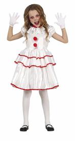 Clown Halloween Kostuum Meisje Wit, Nieuw, Verzenden