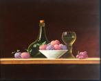 Ruud Verkerk - Stilleven met 17e eeuwse wijnfles en Roemer., Antiek en Kunst
