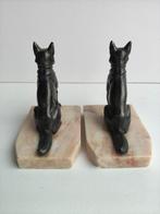 Sculpture, pareja de pastores alemanes - 13 cm - calamine,