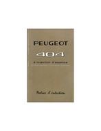 1968 PEUGEOT 404 INJECTIE INSTRUCTIEBOEKJE FRANS