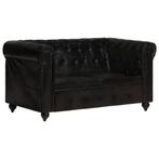 vidaXL Canapé Chesterfield à 2 places Noir Cuir, Verzenden, Neuf