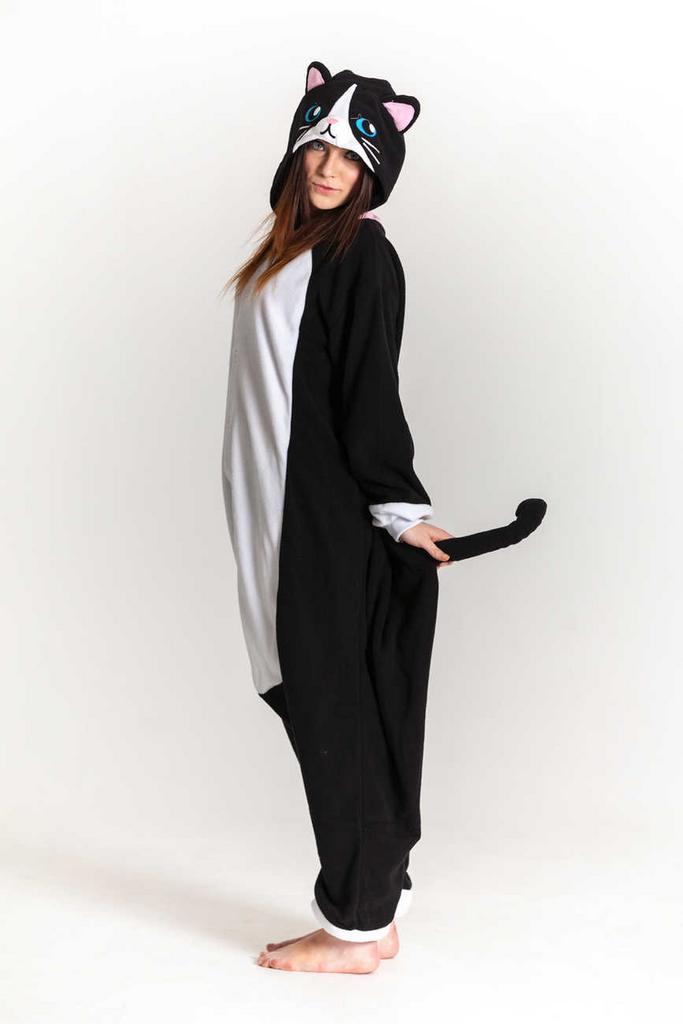 Onesie Zwarte Kat Pak L-XL Poezenpak Kostuum Zwart Poes Dier, Kleding | Heren, Carnavalskleding en Feestkleding, Nieuw, Ophalen of Verzenden