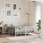 vidaXL Bedframe met hoofd- en voeteneinde metaal wit 140x200, Verzenden, Nieuw