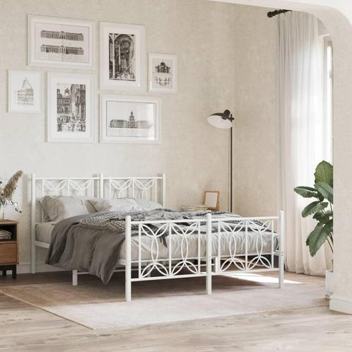 vidaXL Bedframe met hoofd- en voeteneinde metaal wit 140x200, Huis en Inrichting, Slaapkamer | Bedden, Nieuw, Verzenden