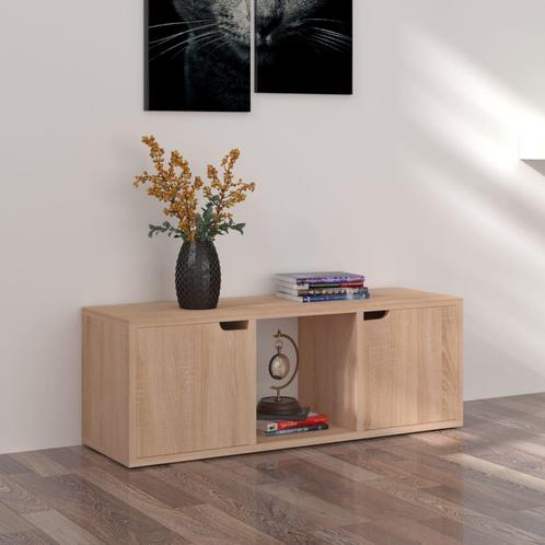vidaXL Tv-meubel 88,5x27,5x30,5 cm bewerkt hout sonoma, Maison & Meubles, Armoires | Mobilier de télévision, Envoi