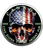 Canada. 5 Dollars 2023 US Flag Skull, 1 Oz (.999)  (Zonder