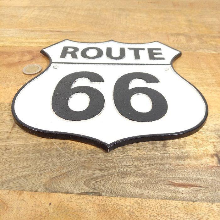 Plaquette - Sign - Route 66 - Gietijzer, Antiquités & Art, Art | Objets design