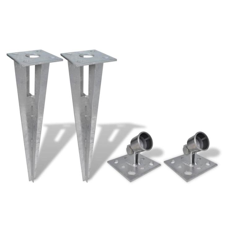 vidaXL Steunpaalpinnen 2 st staal, Tuin en Terras, Palen, Balken en Planken, Nieuw, Verzenden