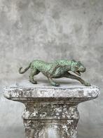 Beeld, NO RESERVE PRICE - Bronze Patinated Hunting Leopard -