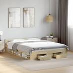 vidaXL Bedframe met lades bewerkt hout sonoma eikenkleurig, Huis en Inrichting, Slaapkamer | Bedden, Verzenden, Nieuw