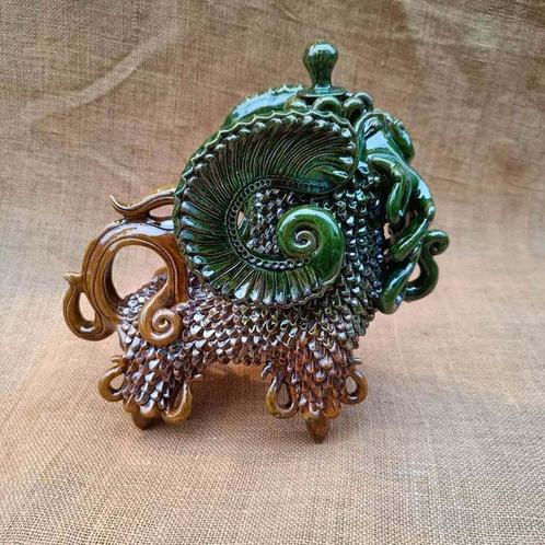 Handgemaakt - Aquamanile - Majolique, Antiek en Kunst, Antiek | Glaswerk en Kristal