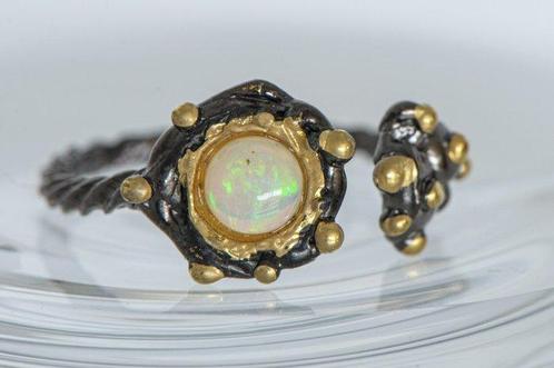 Sans Prix de Réserve - Bague 925 Argent noir rhodié -, Handtassen en Accessoires, Ringen