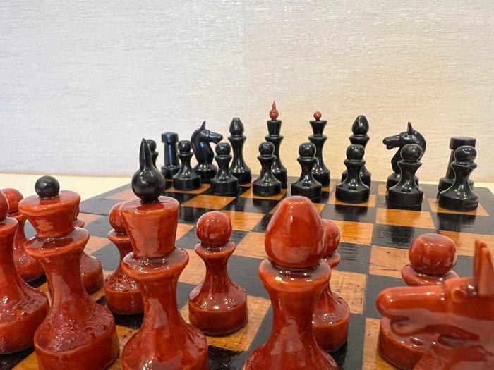 Schaakspel - USSR/Collectible chess/1961 - Hout, Antiquités & Art, Curiosités & Brocante