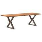 vidaXL Eettafel rechthoekig 240x90x74 cm massief eikenhout, Huis en Inrichting, Tafels | Eettafels, Verzenden, Nieuw
