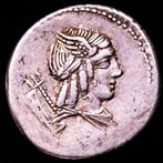 Romeinse Republiek. L. Julius Bursio. Denarius 85 BC. Rome