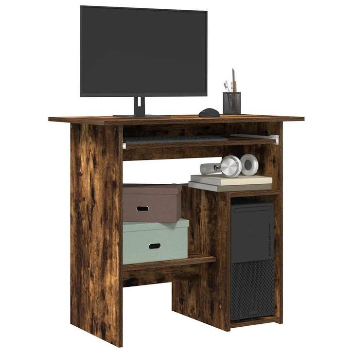 vidaXL Bureau 80x45x74 cm bewerkt hout gerookt eikenkleurig, Huis en Inrichting, Bureaus, Nieuw, Verzenden