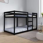 vidaXL Lit superposé Noir 90x190 cm Bois de pin massif
