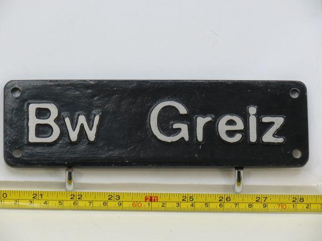 Lokschild BW Greiz (Spoorwegen 1:1), Verzamelen, Spoorwegen en Tram, Overige typen, Gebruikt, Ophalen of Verzenden