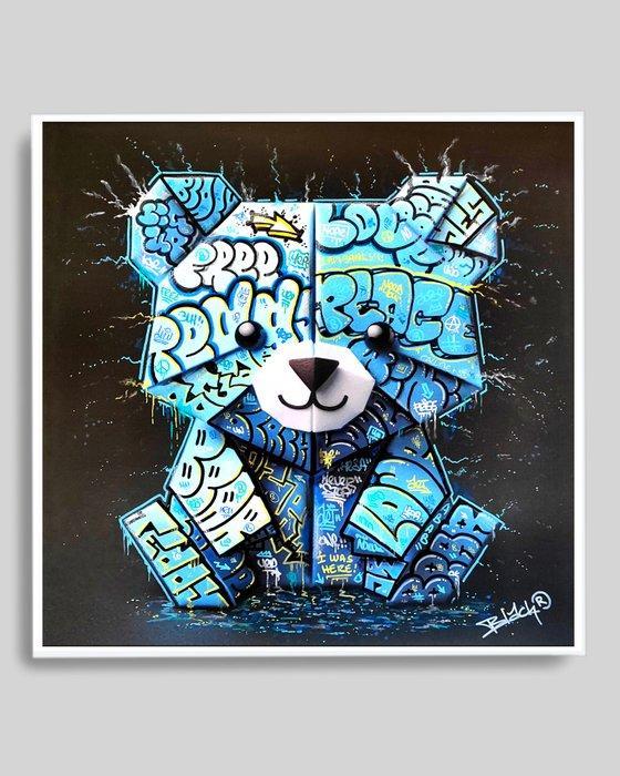 Maxime Blachere - Origami Graffiti Blue Bear, Antiek en Kunst, Kunst | Designobjecten