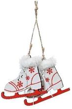 Hanger Houten Schaatsen Wit 8 cm per stuk, Nieuw