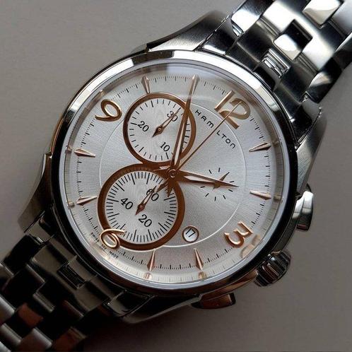 Hamilton - Jazzmaster Chrono Quartz - H32612155 - Homme -, Handtassen en Accessoires, Horloges | Heren