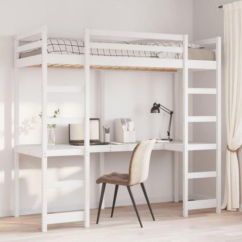 vidaXL Hoogslaper zonder matras massief grenenhout wit, Huis en Inrichting, Slaapkamer | Bedden, Nieuw, Verzenden