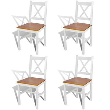 4 Massief Grenen Eetkamerstoelen Wit - Retour Deal - 40%..., Verzenden