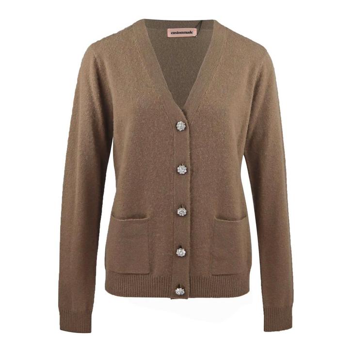 Custommade • bruin kasjmier vest Aisha • M, Kleding | Dames, Truien en Vesten, Bruin, Nieuw, Maat 38/40 (M), Verzenden