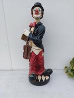 Beeld, Clown met viool - 70 cm - kunststof