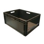 Kunststof Stapelbak met Grijpopening 80x60x44cm Zwart, Ophalen of Verzenden