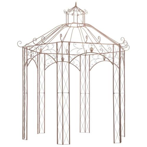 vidaXL Pavillon de jardin Marron antique 3 m Fer, Jardin & Terrasse, Tonnelles, Neuf, Envoi