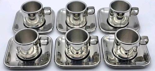 zini - Koffieservies - Staal, Antiek en Kunst, Antiek | Meubels | Tafels
