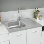 vidaXL Gootsteen met afvoerset 800x600x155 mm roestvrij, Huis en Inrichting, Verzenden, Nieuw