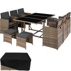 Wicker zitgroep Malaga 6+4+1 met beschermhoes - natuur, Tuin en Terras, Verzenden, Nieuw