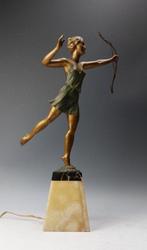 sculptuur, Diana Godin van de jacht - 51.5 cm - zamac,, Antiek en Kunst