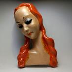 Zoltan Rozsi - sculptuur, Art Deco Wall Mask - 19 cm -