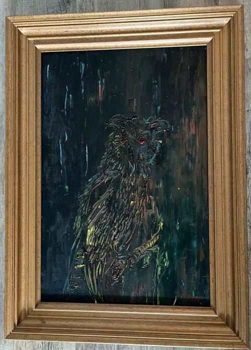 H. Ritter - Eule, Antiquités & Art, Art | Peinture | Moderne