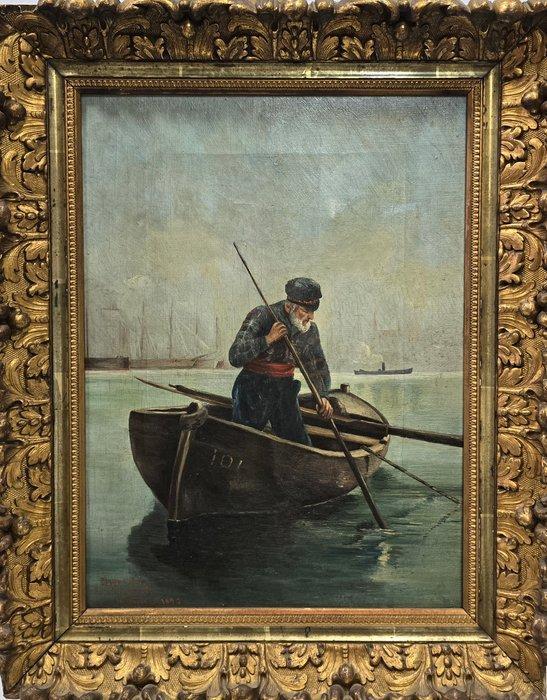 Spaanse school (XIX) - El pescador, Antiek en Kunst, Kunst | Schilderijen | Klassiek