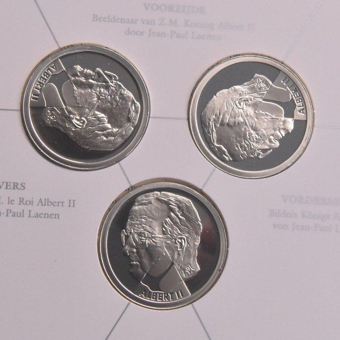 België. 3 X 200 Frank Proof 2000 Frans ,Vlaams en Duits Het, Timbres & Monnaies, Monnaies | Pays-Bas