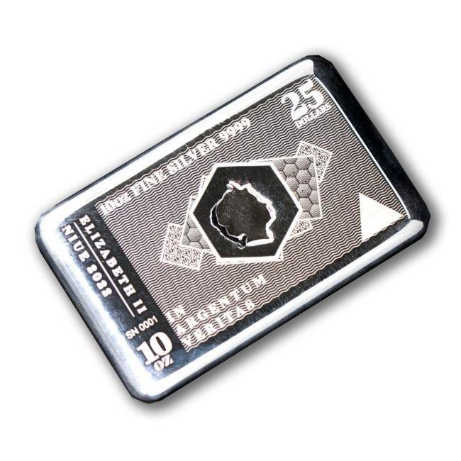 10 troy ounce - Zilver - 2022 10 oz $25 Niue Silver Note, Postzegels en Munten, Edelmetalen en Baren
