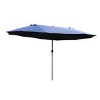 TRUUSK Dubbele Parasol met Handzwengel - Blauw - Ovaal 460 x, Tuin en Terras, Verzenden, Nieuw