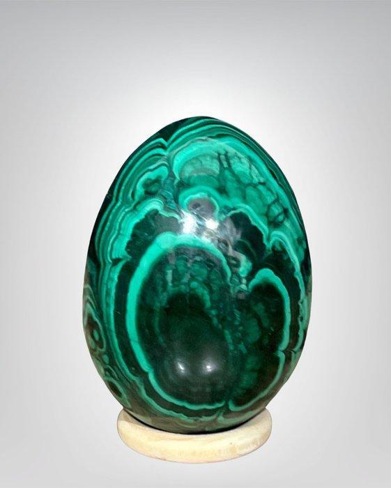 Ei van malachiet uit Congo van hoge kwaliteit. Ei - Hoogte:, Verzamelen, Mineralen en Fossielen