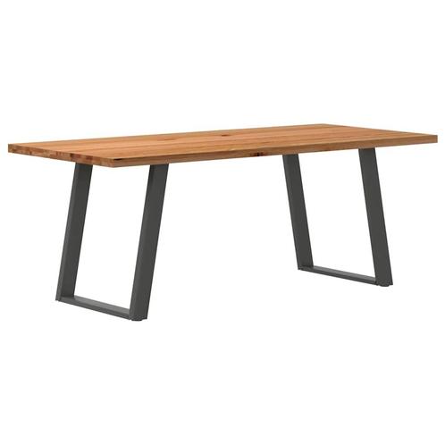 vidaXL Eettafel rechthoekig 200x90x74 cm massief eikenhout, Huis en Inrichting, Tafels | Eettafels, Nieuw, Verzenden