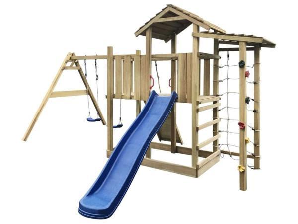 Veiling - Speeltoestel met glijbaan en schommels - 353x390x2, Kinderen en Baby's, Speelgoed | Buiten | Speeltoestellen, Gebruikt