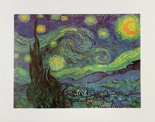 Vincent van Gogh (after) - Starry Night 1889 - Artprint - 40, Antiek en Kunst, Kunst | Tekeningen en Fotografie